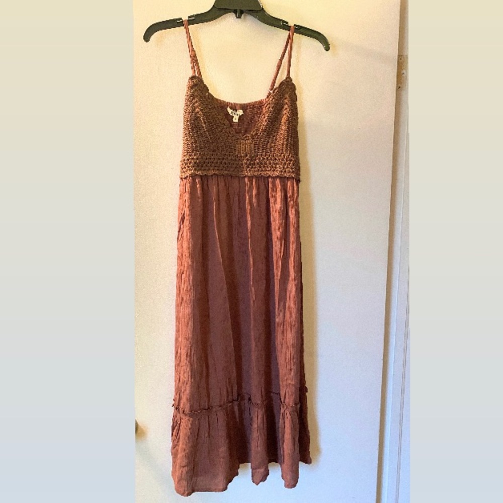 Rustic neutral crochet dress! Size Small